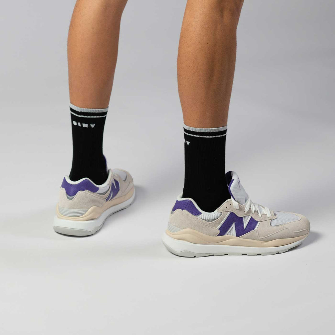 Clay Active Retro Court black sock. Made in Australia for on-court performance.